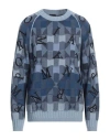 Emporio Armani Man Sweater Slate Blue Size Xxl Virgin Wool, Acrylic