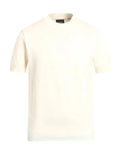 Emporio Armani Man Sweater White Size M Cotton In Neutral