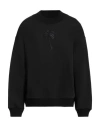 Emporio Armani Man Sweatshirt Black Size L Cotton, Elastane In Black