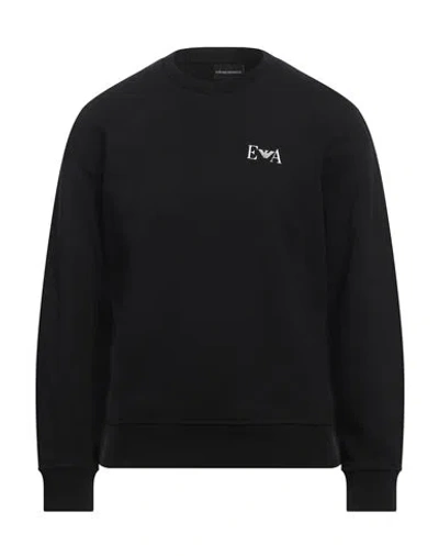 Emporio Armani Man Sweatshirt Black Size M Cotton, Elastane