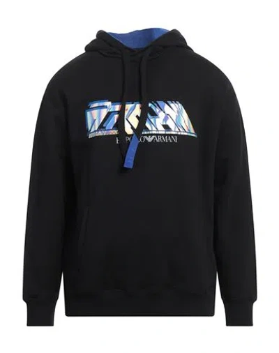 Emporio Armani Man Sweatshirt Black Size L Cotton, Elastane