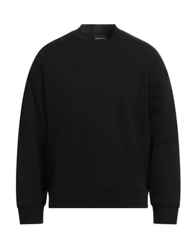 Emporio Armani Man Sweatshirt Black Size L Cotton, Elastane