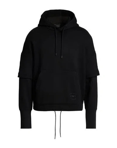 Emporio Armani Man Sweatshirt Black Size L Cotton, Elastane