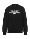 Emporio Armani Man Sweatshirt Black Size L Cotton, Modal, Elastane