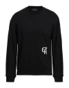 Emporio Armani Man Sweatshirt Black Size L Cotton, Modal, Elastane