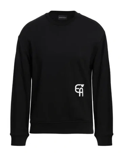 Emporio Armani Man Sweatshirt Black Size L Cotton, Modal, Elastane