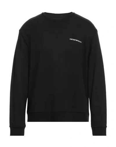 Emporio Armani Man Sweatshirt Black Size L Cotton, Modal, Elastane