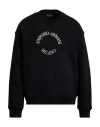 Emporio Armani Man Sweatshirt Black Size L Cotton, Modal, Elastane In Black