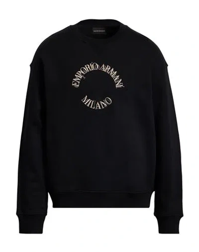 Emporio Armani Man Sweatshirt Black Size L Cotton, Modal, Elastane