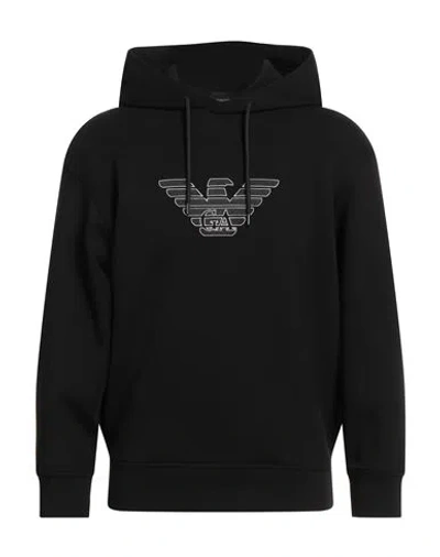 Emporio Armani Man Sweatshirt Black Size L Cotton, Polyester, Elastane