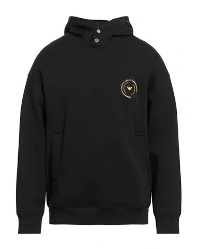 EMPORIO ARMANI EMPORIO ARMANI MAN SWEATSHIRT BLACK SIZE L COTTON, POLYESTER, ELASTANE