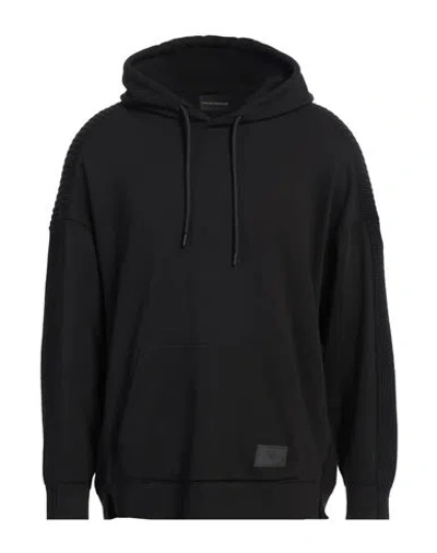 Emporio Armani Man Sweatshirt Black Size S Cotton, Wool, Acrylic, Elastane