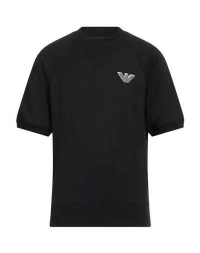 Emporio Armani Man Sweatshirt Black Size L Modal, Cotton, Elastane