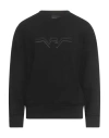 Emporio Armani Man Sweatshirt Black Size M Cotton, Elastane