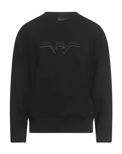 Emporio Armani Man Sweatshirt Black Size M Cotton, Elastane