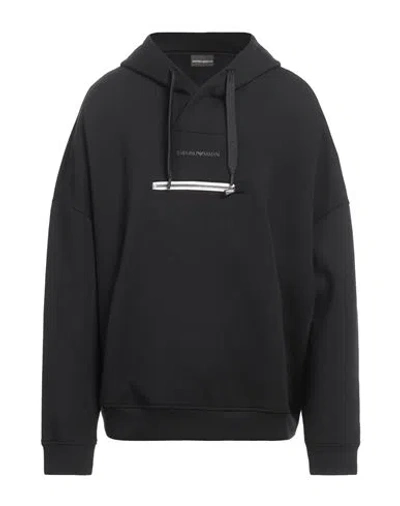Emporio Armani Man Sweatshirt Black Size S Cotton, Polyester, Elastane