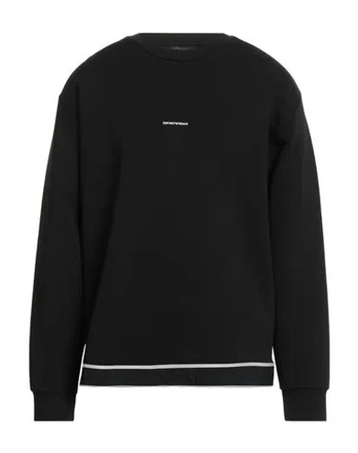 Emporio Armani Man Sweatshirt Black Size M Cotton, Polyester, Elastane, Polyamide