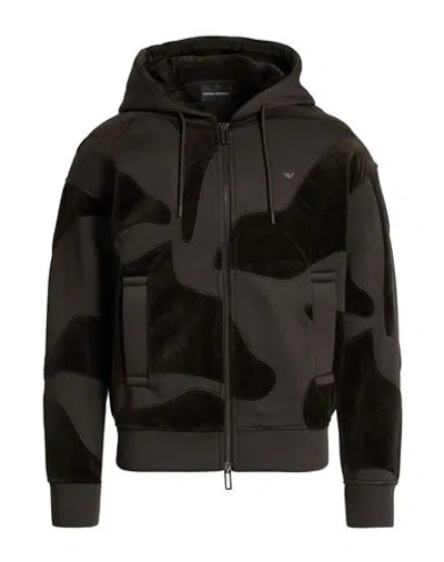 Emporio Armani Man Sweatshirt Black Size M Modal, Cotton, Polyamide