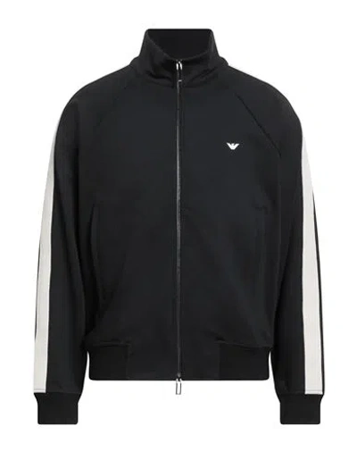Emporio Armani Man Sweatshirt Black Size M Polyester, Wool, Elastane