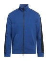 Emporio Armani Man Sweatshirt Blue Size L Cotton, Polyester, Elastane, Polyamide In Blue