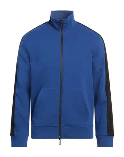 Emporio Armani Man Sweatshirt Blue Size L Cotton, Polyester, Elastane, Polyamide