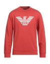 Emporio Armani Man Sweatshirt Brick Size M Modal, Cotton In Red