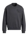Emporio Armani Man Sweatshirt Charcoal Size L Cotton, Modal In Gray