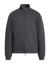 Emporio Armani Man Sweatshirt Charcoal Size L Polyester, Viscose, Elastane In Brown