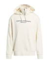Emporio Armani Man Sweatshirt Cream Size L Cotton, Elastane In Neutral