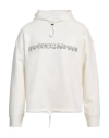 Emporio Armani Man Sweatshirt Cream Size L Cotton, Polyester, Elastane In White