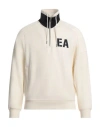 Emporio Armani Man Sweatshirt Cream Size Xxl Modal, Cotton, Polyamide, Elastane In White