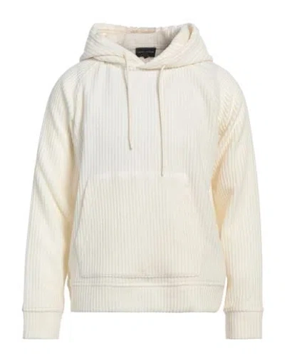 Emporio Armani Man Sweatshirt Cream Size M Virgin Wool, Polyamide, Viscose In White