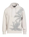 Emporio Armani Man Sweatshirt Cream Size M Cotton, Polyester, Elastane In White