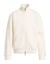 Emporio Armani Man Sweatshirt Cream Size S Cotton, Polyester, Elastane In White