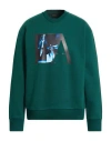 Emporio Armani Man Sweatshirt Green Size L Cotton, Elastane