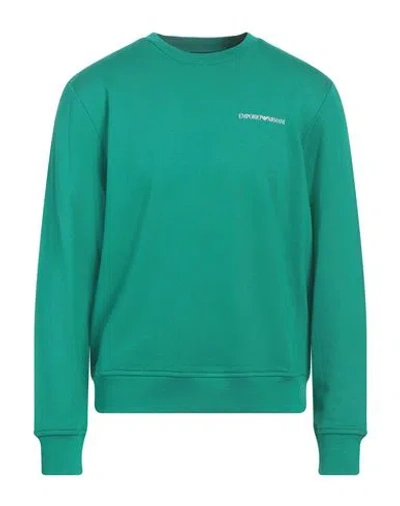 Emporio Armani Man Sweatshirt Green Size L Modal, Cotton