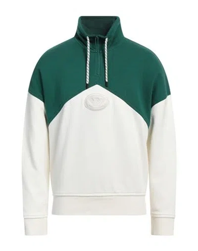 Emporio Armani Man Sweatshirt Green Size S Cotton, Elastane
