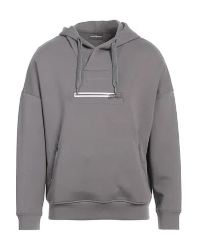 Emporio Armani Man Sweatshirt Grey Size L Cotton, Polyester, Elastane In Grey