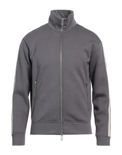 Emporio Armani Man Sweatshirt Grey Size L Modal, Polyester In Grey