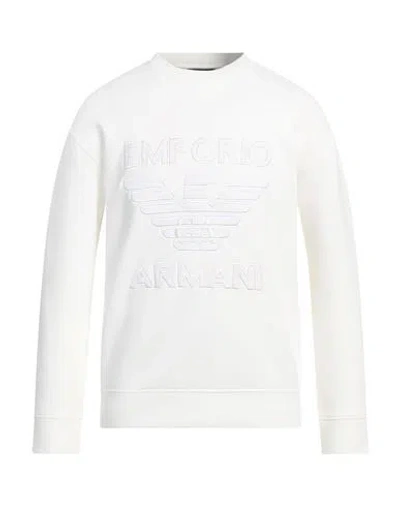 Emporio Armani Man Sweatshirt Ivory Size M Cotton, Polyester, Elastane In White
