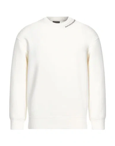 Emporio Armani Man Sweatshirt Ivory Size S Cotton, Polyester, Elastane In White