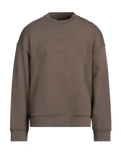 Emporio Armani Man Sweatshirt Khaki Size L Cotton, Elastane In Beige