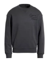 Emporio Armani Man Sweatshirt Lead Size L Cotton, Modal In Gray