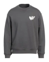 Emporio Armani Man Sweatshirt Lead Size L Modal, Cotton, Elastane In Grey