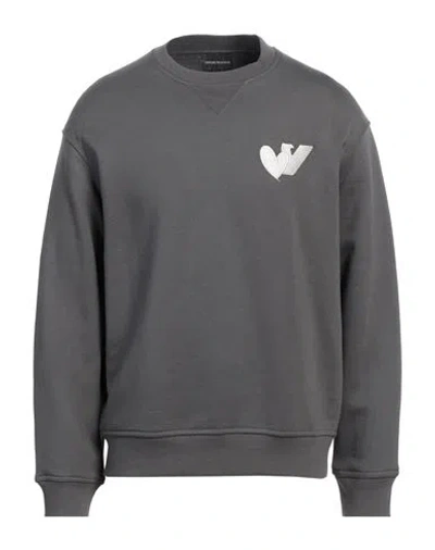 Emporio Armani Man Sweatshirt Lead Size L Modal, Cotton, Elastane In Grey