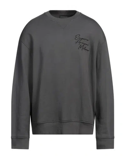 Emporio Armani Man Sweatshirt Lead Size S Modal, Cotton, Elastane In Grey