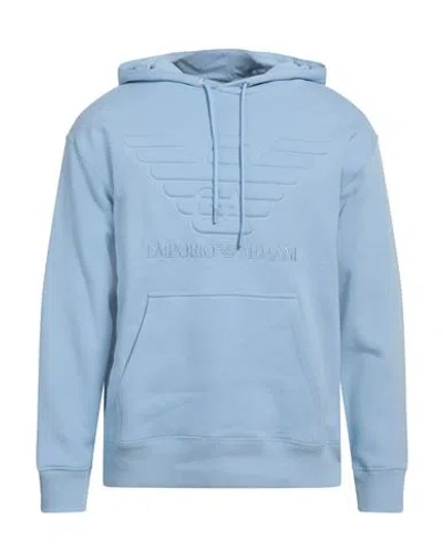 Emporio Armani Man Sweatshirt Light Blue Size Xl Cotton