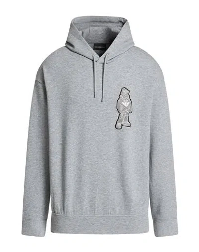 Emporio Armani Man Sweatshirt Light Grey Size L Cotton, Polyester, Elastane In Gray