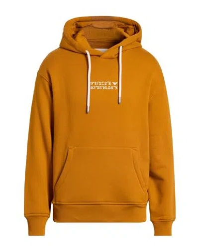 Emporio Armani Man Sweatshirt Mandarin Size L Cotton In Orange