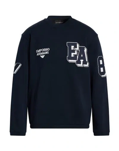 Emporio Armani Man Sweatshirt Midnight Blue Size L Cotton